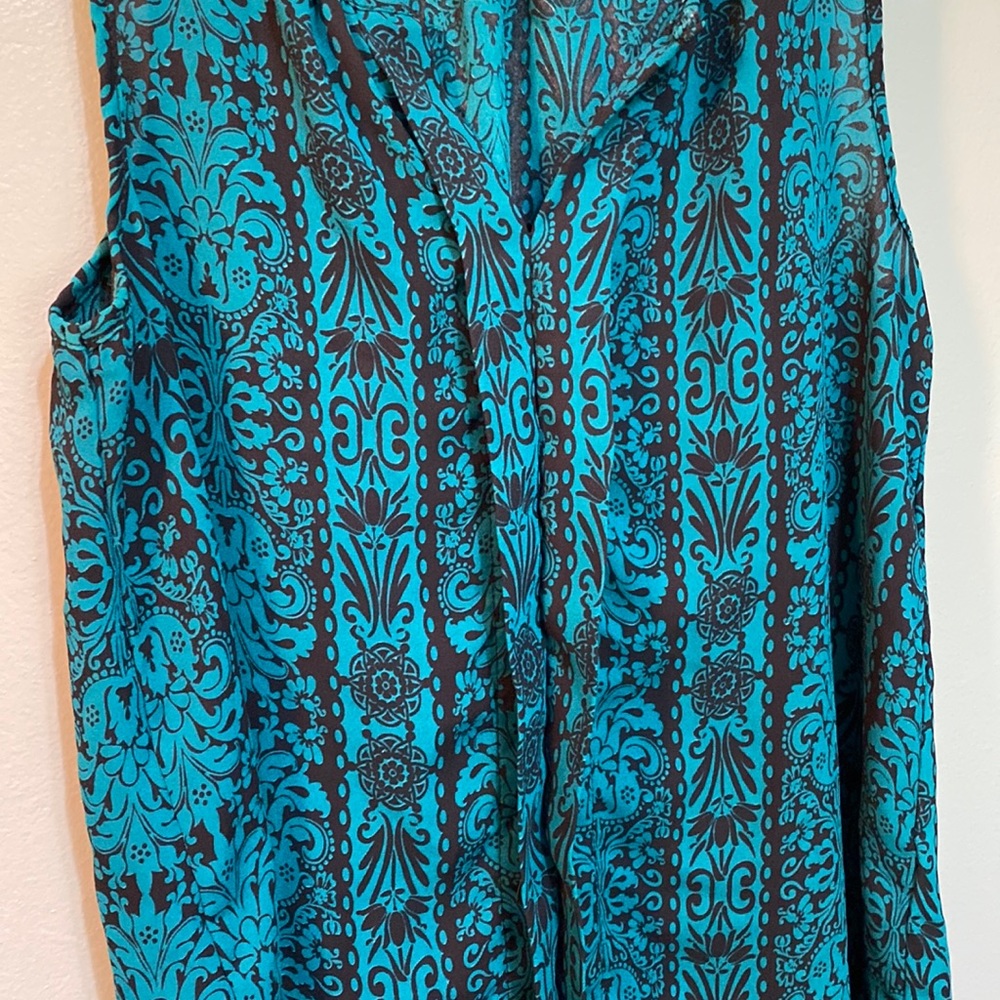 Turquoise Patterned Tank Top - Picture 2 of 3